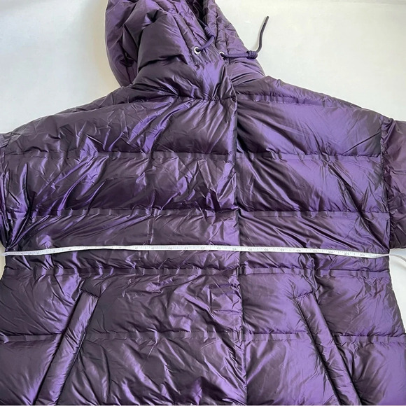 Zara water repellent down filled purple quilted coat with hood Size XL NWT - Picture 10 of 16